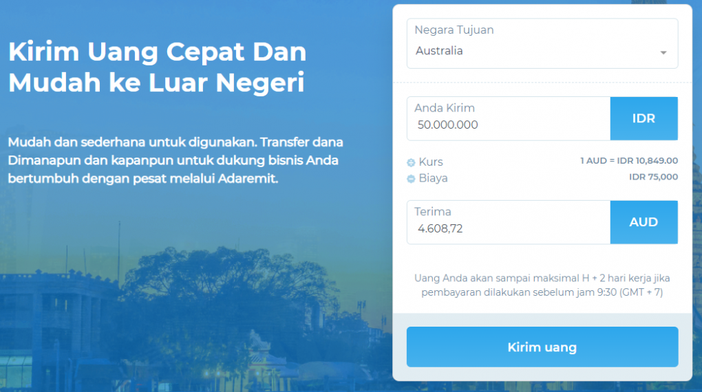 Kalkulator Praktis Adaremit untuk Transfer Uang ke Luar Negeri